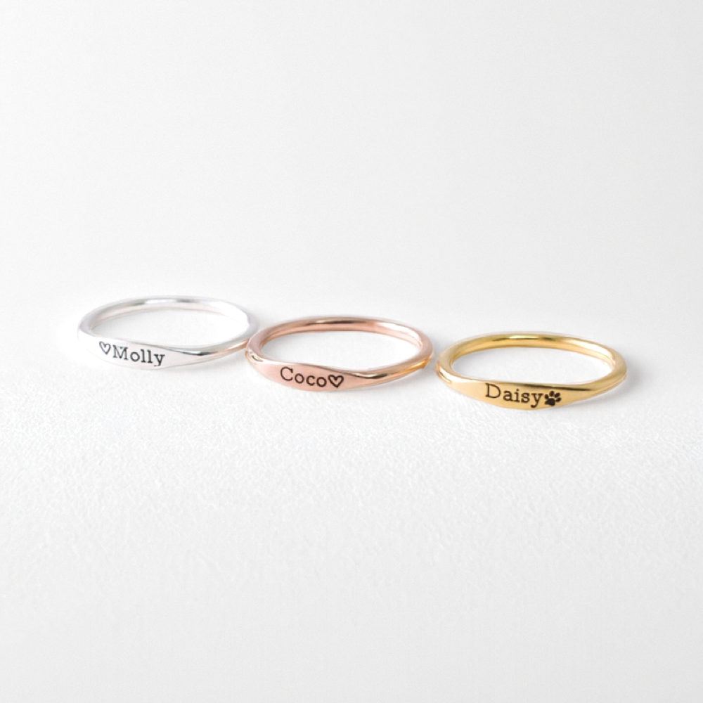 Personalized Tiny Name Ring - Minimalist Style