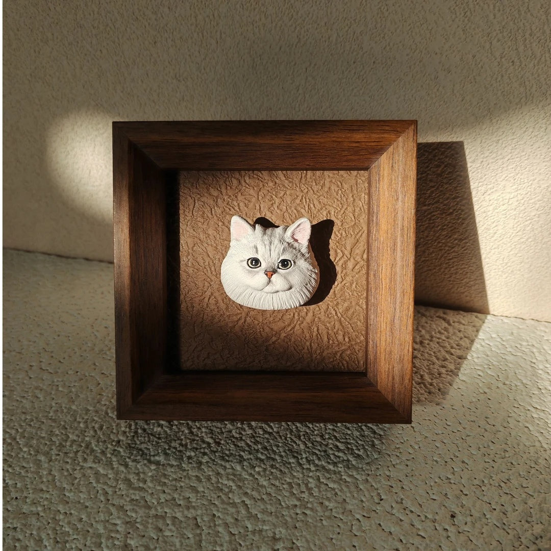 Customized Plaster Pet Sculpture with Magnet β Personalized Cat or Dog Keepsake for Car, Fridge, Frame