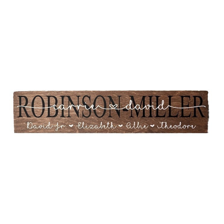 Custom Wedding Wood Sign - Personalized Family Name Plaque Wall Décor
