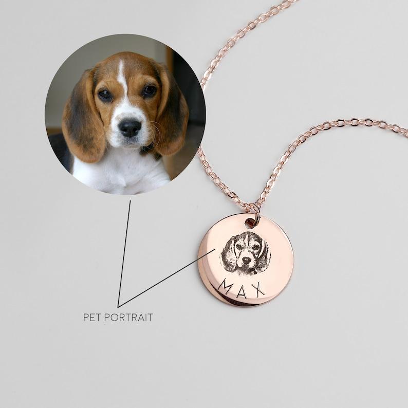 Pet Portrait Name Necklace - Stainless Steel