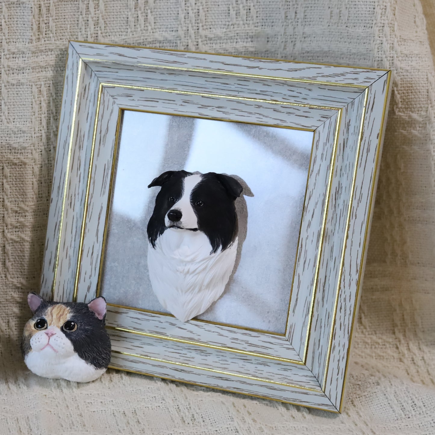 Customized Plaster Pet Sculpture with Magnet β Personalized Cat or Dog Keepsake for Car, Fridge, Frame