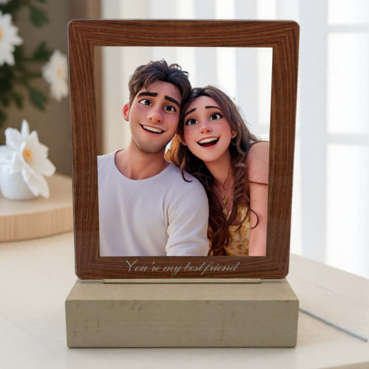 LEDライト付きカスタムアクリルフォトフレーム - パーソナライズされたギフトやホームデコレーションに最適