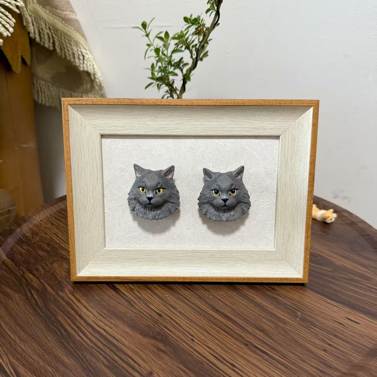 Customized Plaster Pet Sculpture with Magnet β Personalized Cat or Dog Keepsake for Car, Fridge, Frame