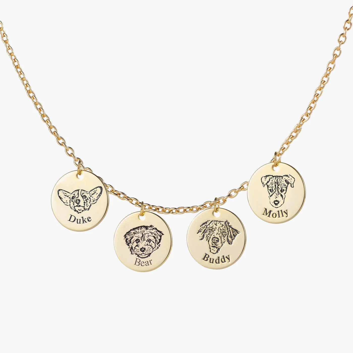 Pet Portrait Name Necklace -925 Sterling Silver