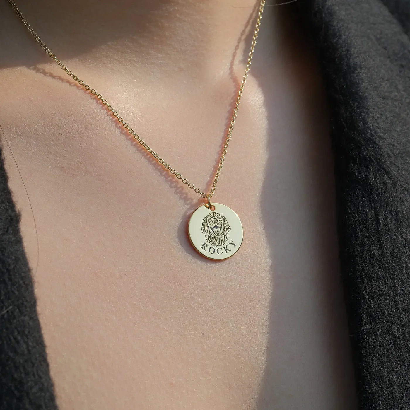 Pet Portrait Name Necklace -925 Sterling Silver
