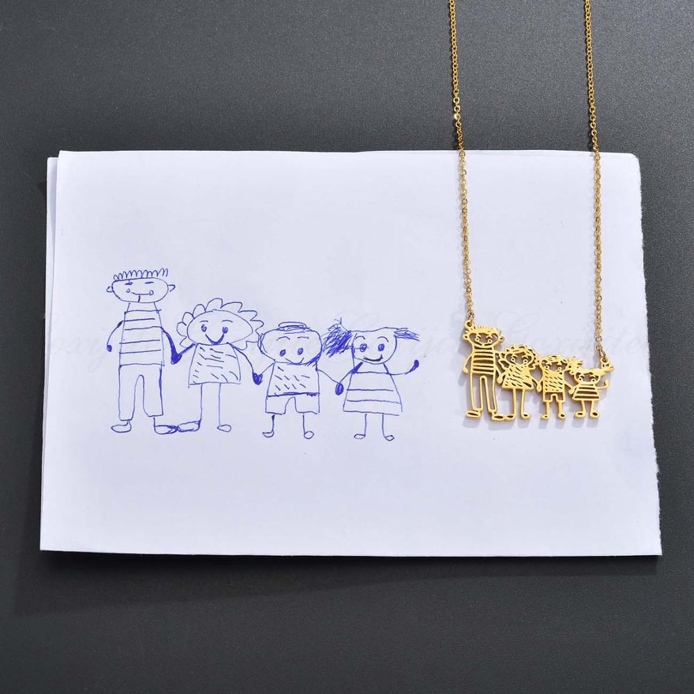 Personalisierte Doodle-Zeichnungskette - Künstlerischer Anhängerschmuck