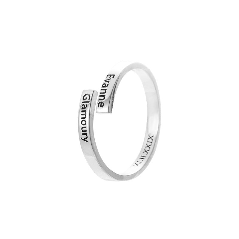 Wickel-Namensring aus Sterlingsilber