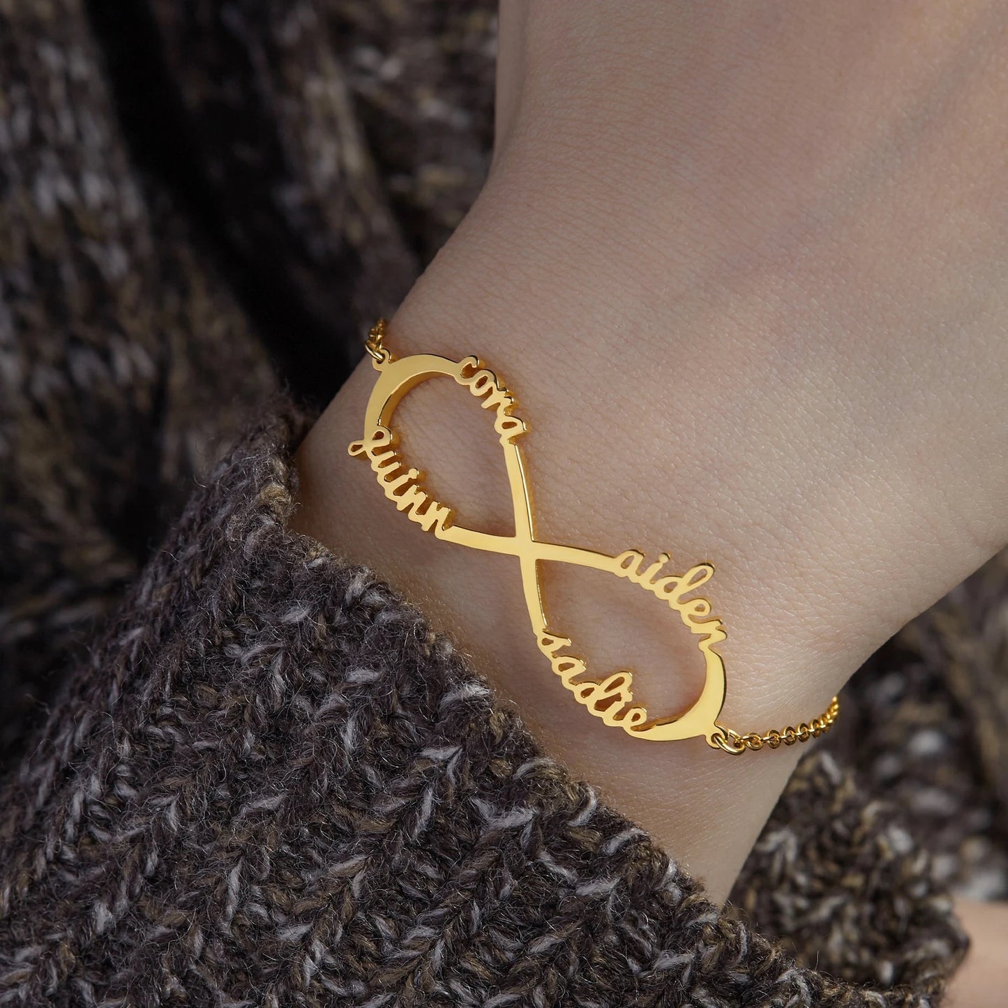 Personalized Infinity Bracelet with Multiple Names