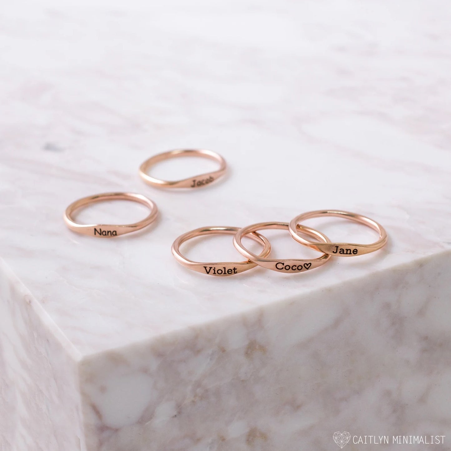 Personalized Tiny Name Ring - Minimalist Style