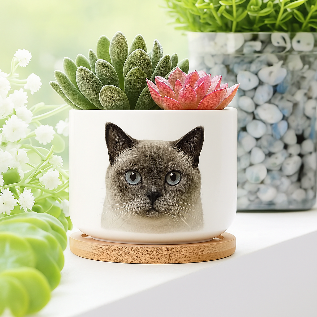 Personalized Pet Photo Custom Ceramic Planter