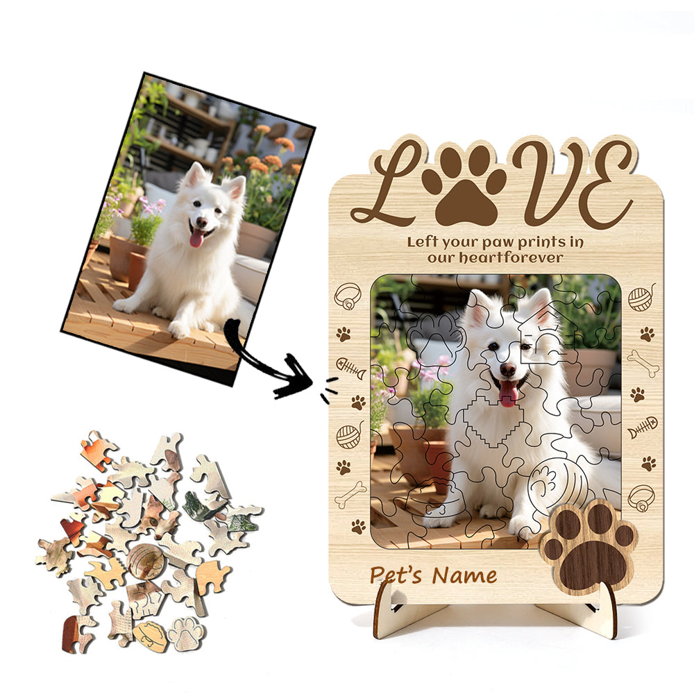 Personalized Pet Photo Puzzle with Custom Name Design