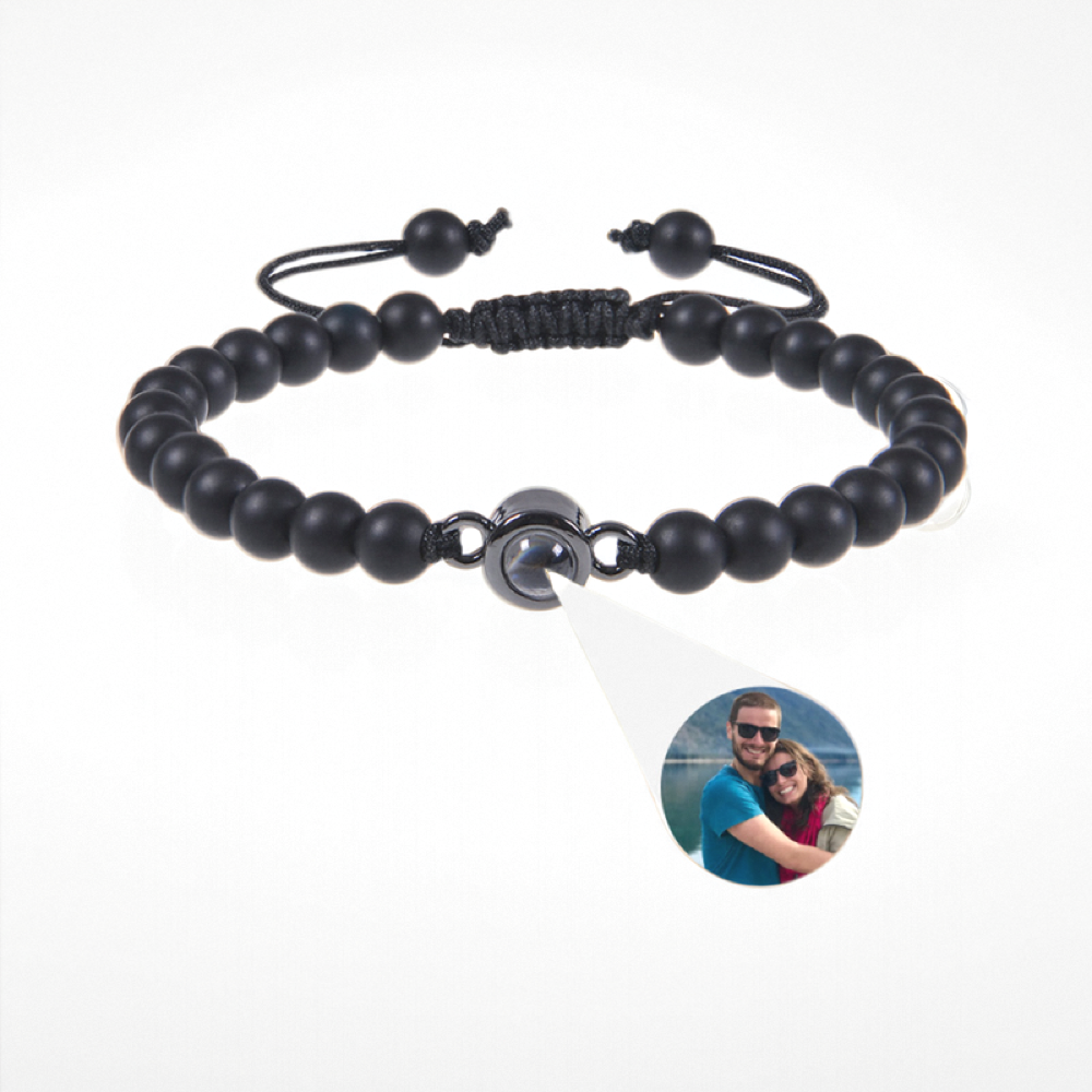 Personalisiertes kreisförmiges Fotoperlenarmband