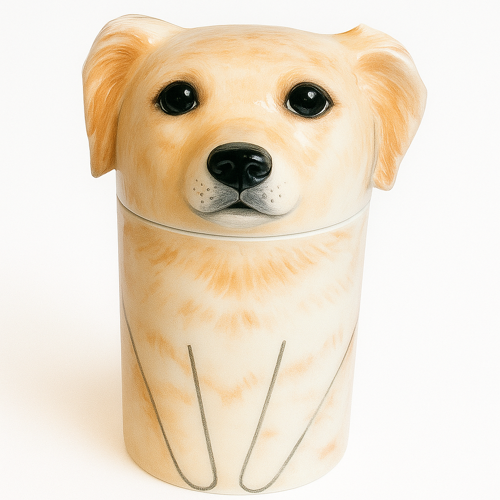 Personalized Ceramic Dog Urn – Custom Pet Ashes Memorial with Engraved Name & Photo