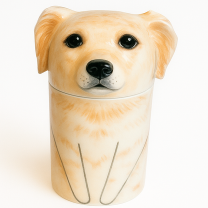 Personalized Ceramic Dog Urn – Custom Pet Ashes Memorial with Engraved Name & Photo