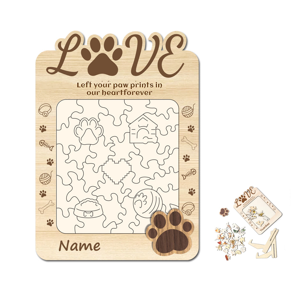 Personalized Pet Photo Puzzle with Custom Name Design