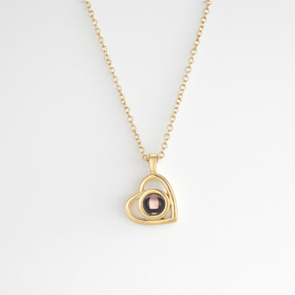 Heart-Shaped Projection Photo Necklace