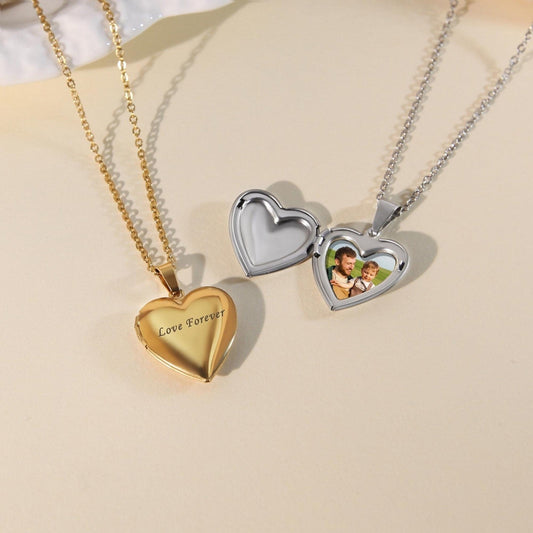 Laser Engraved Heart Locket – DIY Photo Necklace on Mother's Day