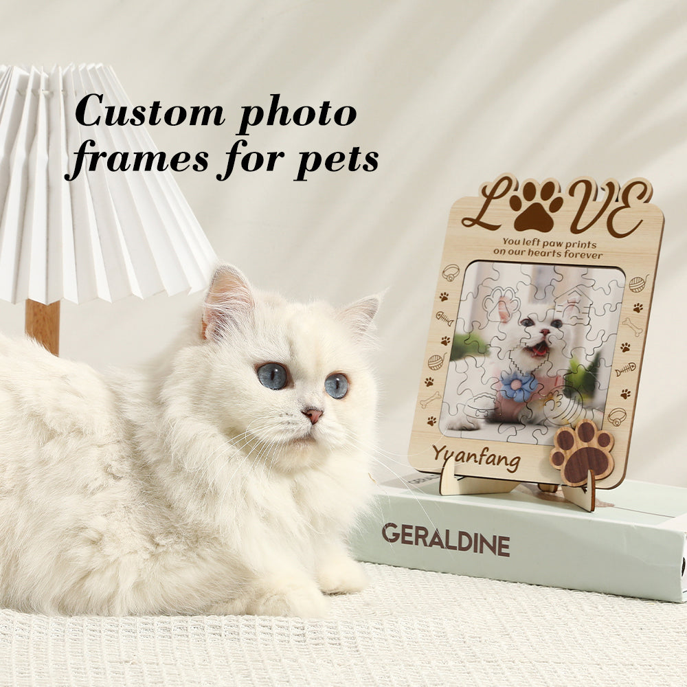 Personalized Pet Photo Puzzle with Custom Name Design