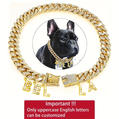 Luxury Custom Pet Name Necklace - Personalized Metal Initial Pendant for Dogs & Cats