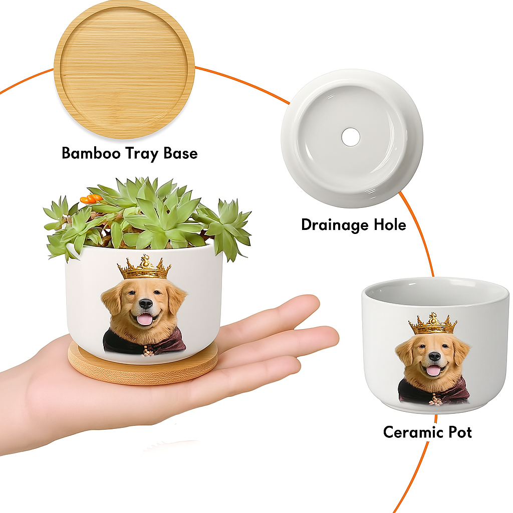 Personalized Pet Photo Custom Ceramic Planter