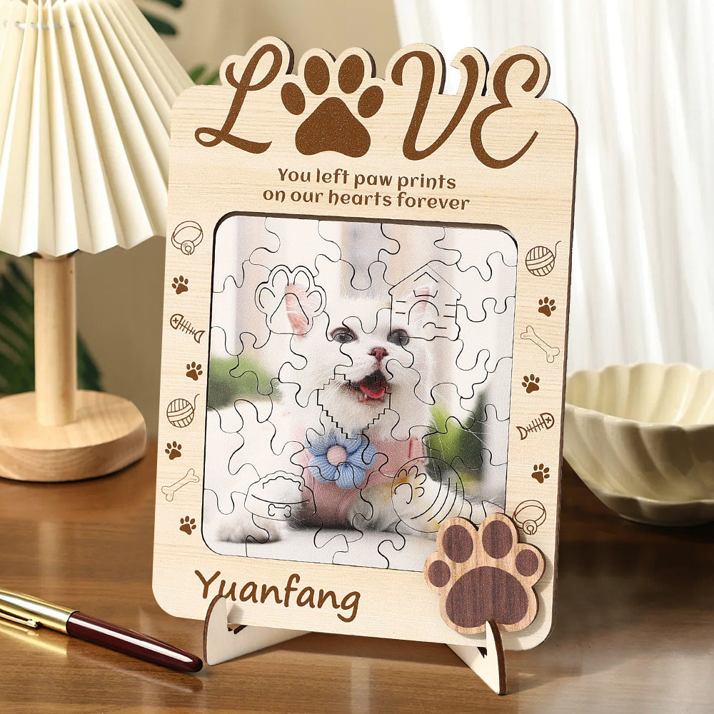 Personalized Pet Photo Puzzle with Custom Name Design