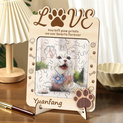 Personalized Pet Photo Puzzle with Custom Name Design