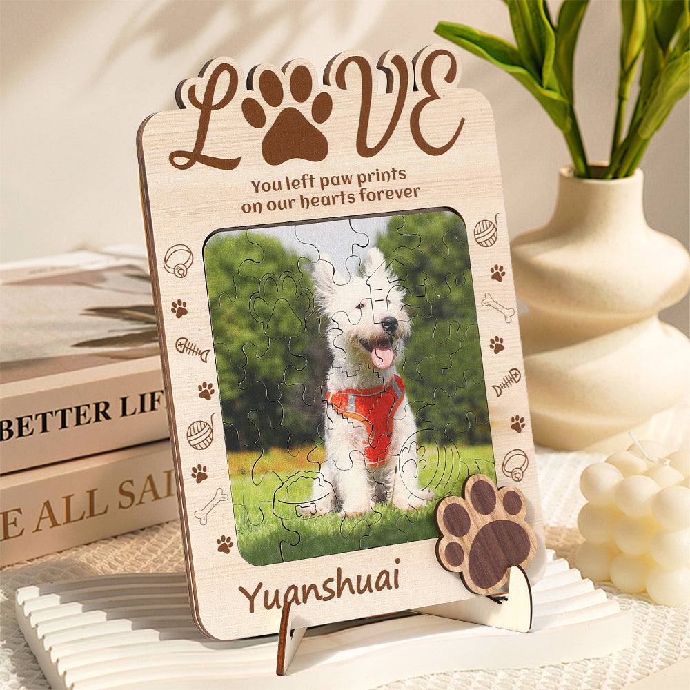 Personalized Pet Photo Puzzle with Custom Name Design