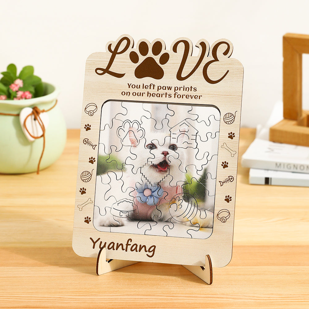 Personalized Pet Photo Puzzle with Custom Name Design