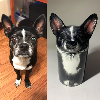 Personalized Ceramic Dog Urn – Custom Pet Ashes Memorial with Engraved Name & Photo