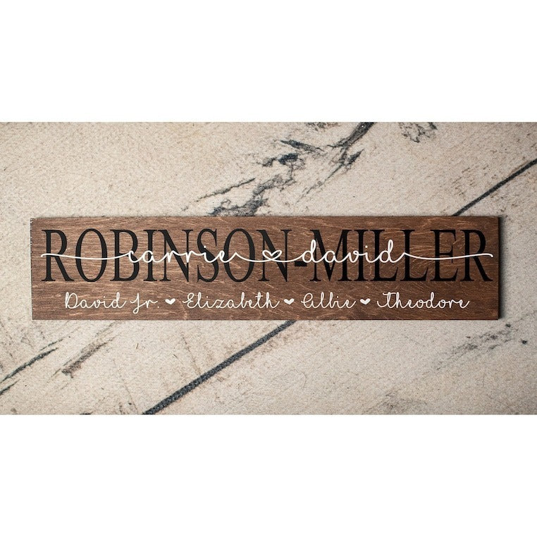 Custom Wedding Wood Sign - Personalized Family Name Plaque Wall Décor