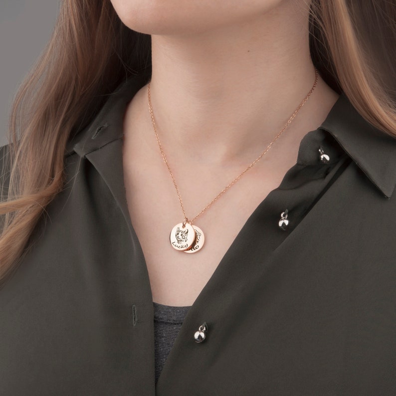 Pet Portrait Name Necklace - Stainless Steel
