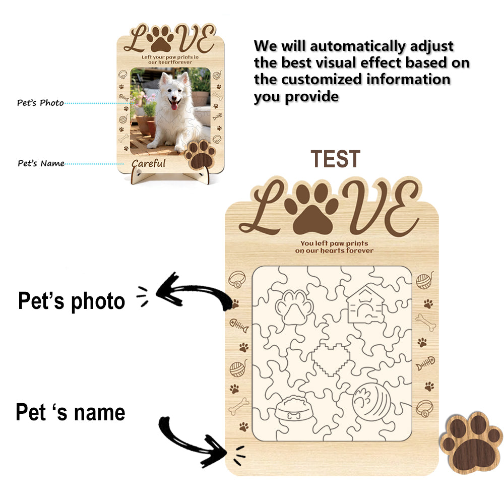 Personalized Pet Photo Puzzle with Custom Name Design