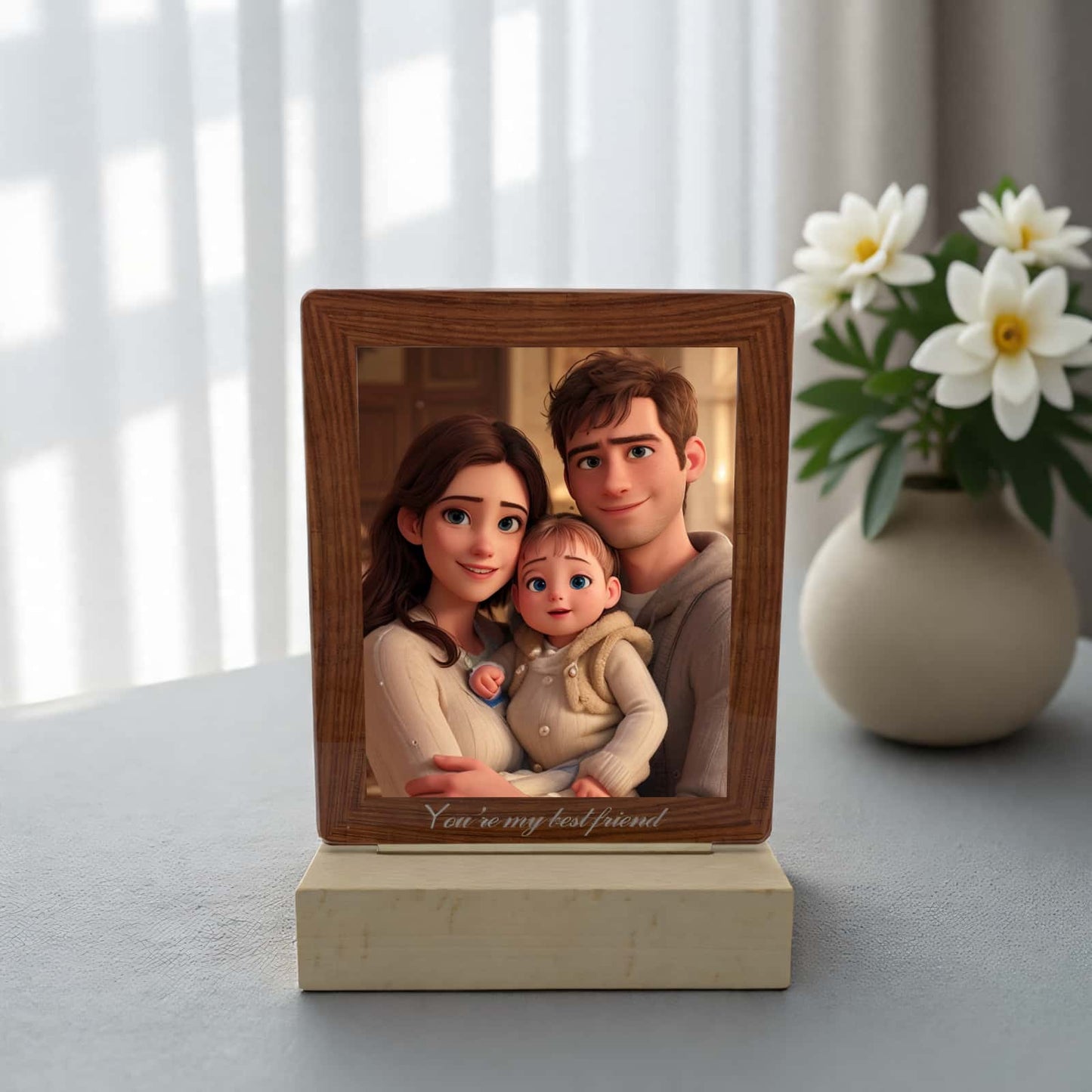 Custom Acrylic Photo Frame with LED Light – Perfect for Personalized Gifts and Home Decor