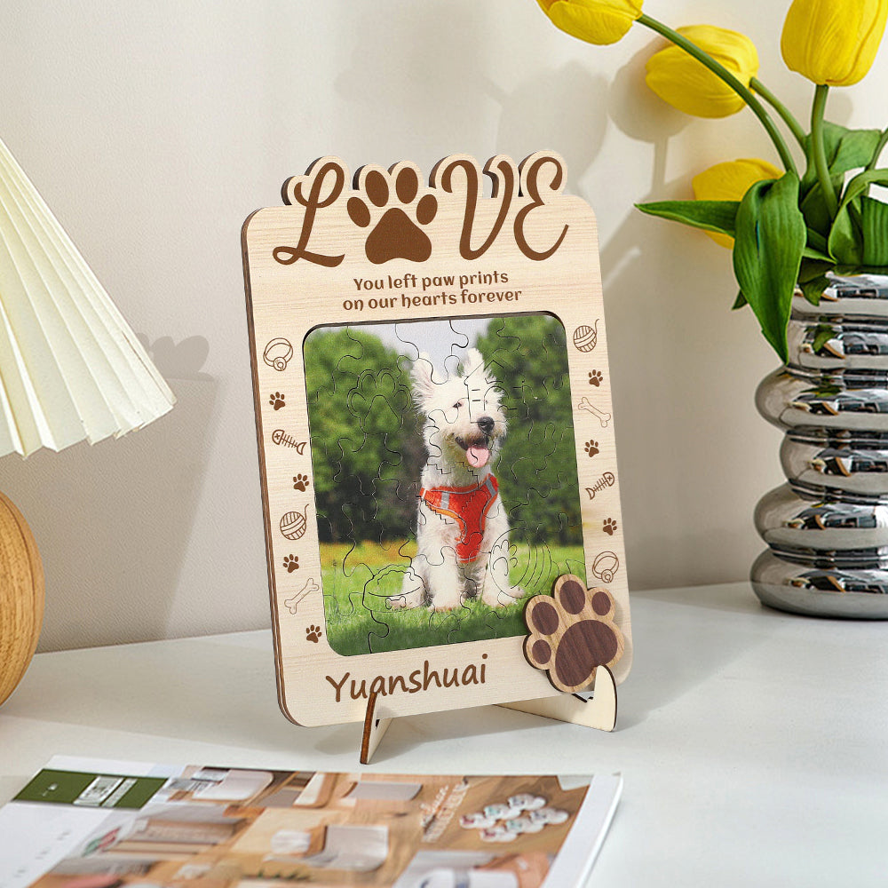 Personalized Pet Photo Puzzle with Custom Name Design