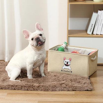 Personalized Dog Toy Basket Free Print Dog Cat Image Name Pet Storage Box