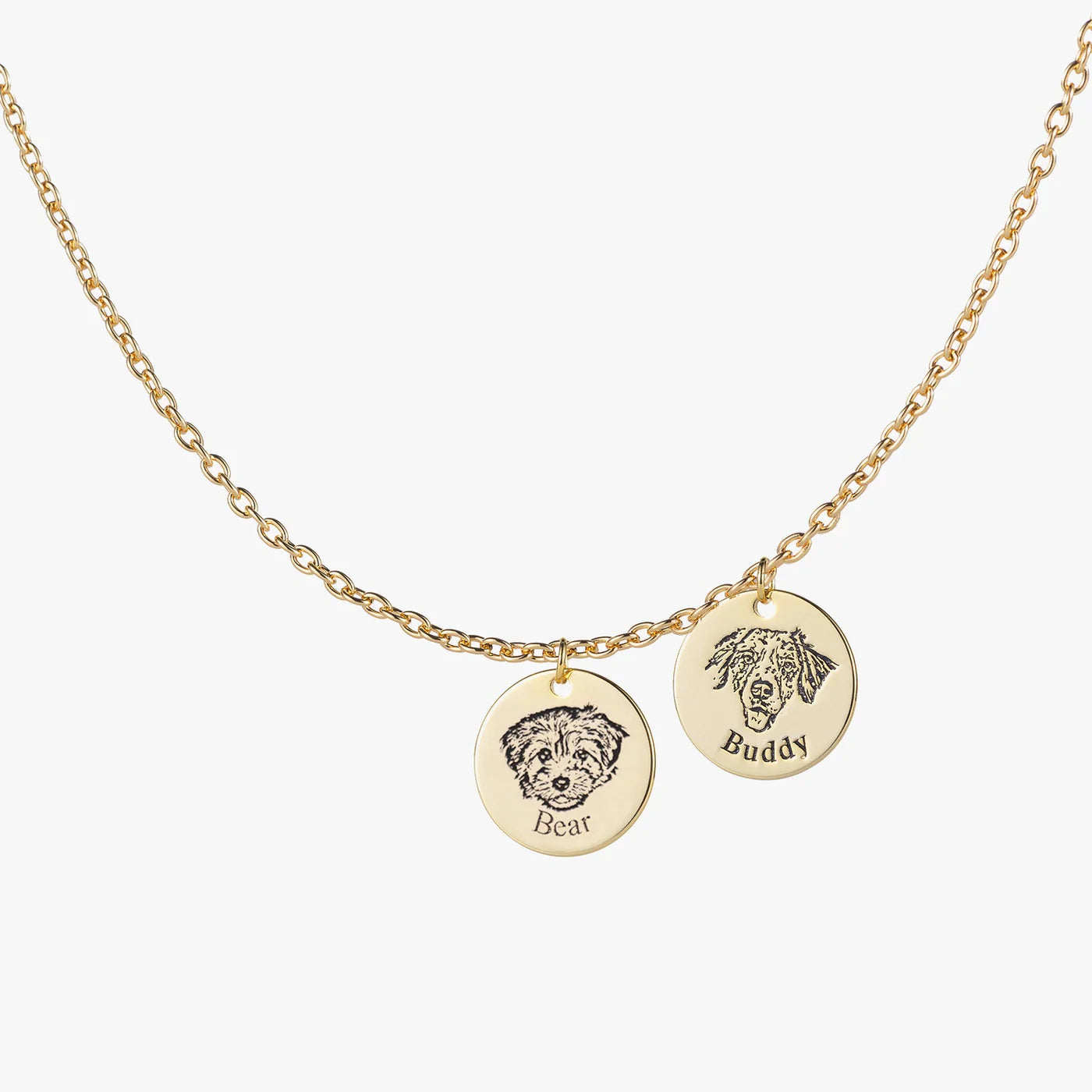 Pet Portrait Name Necklace -925 Sterling Silver