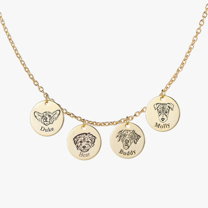 Pet Portrait Name Necklace -925 Sterling Silver