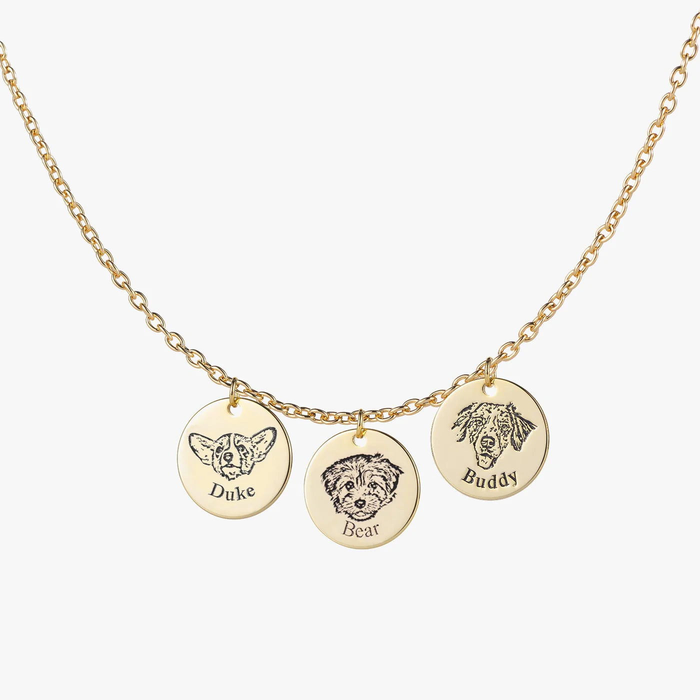 Pet Portrait Name Necklace -925 Sterling Silver