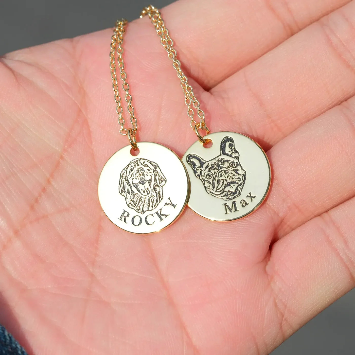 Pet Portrait Name Necklace -925 Sterling Silver