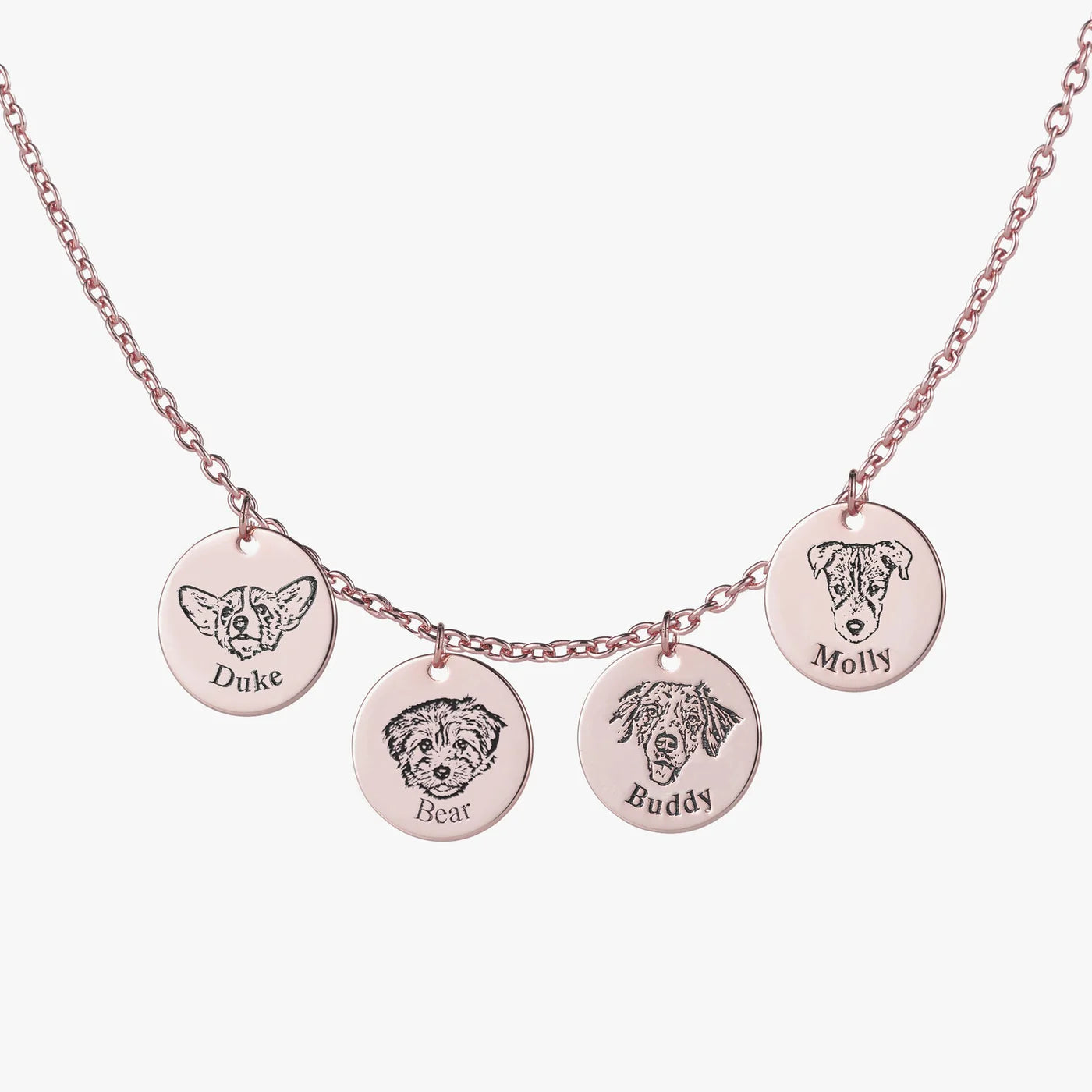 Pet Portrait Name Necklace -925 Sterling Silver