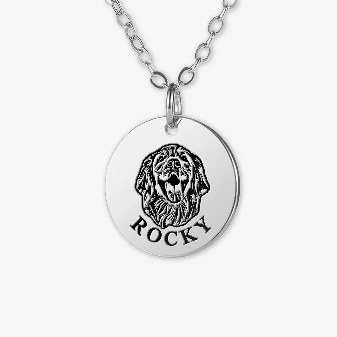 Pet Portrait Name Necklace -925 Sterling Silver