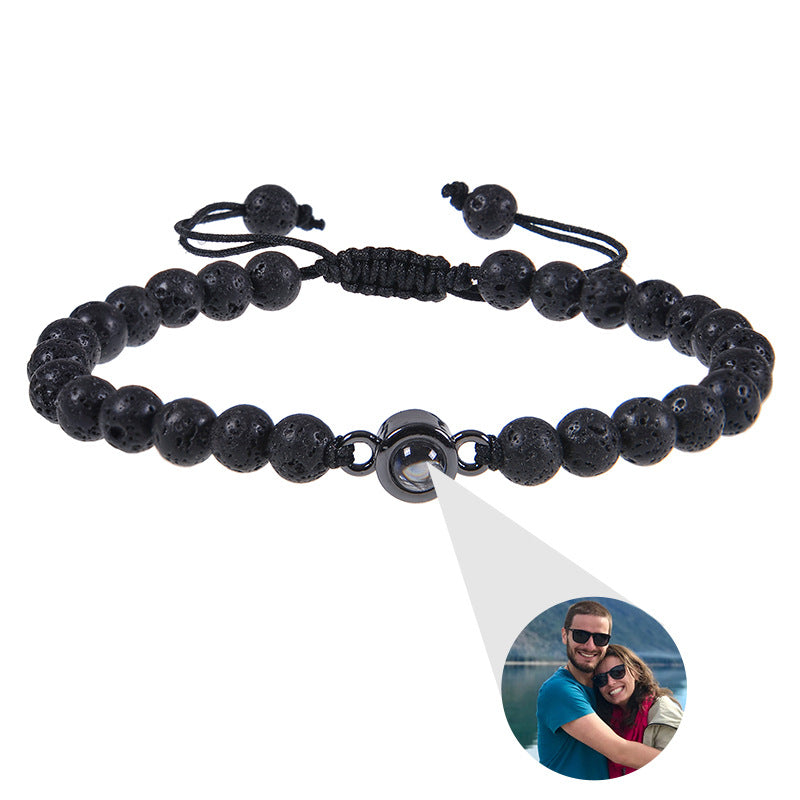 Personalisiertes kreisförmiges Fotoperlenarmband