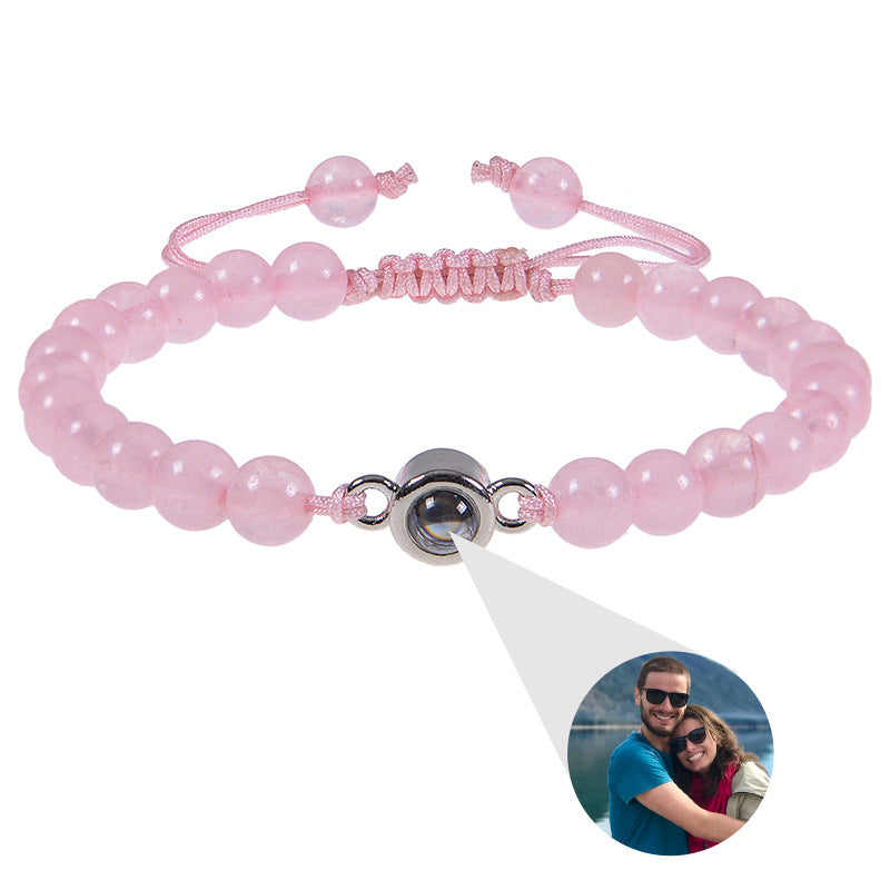 Personalisiertes kreisförmiges Fotoperlenarmband