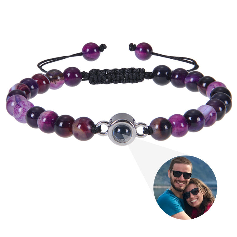 Personalisiertes kreisförmiges Fotoperlenarmband