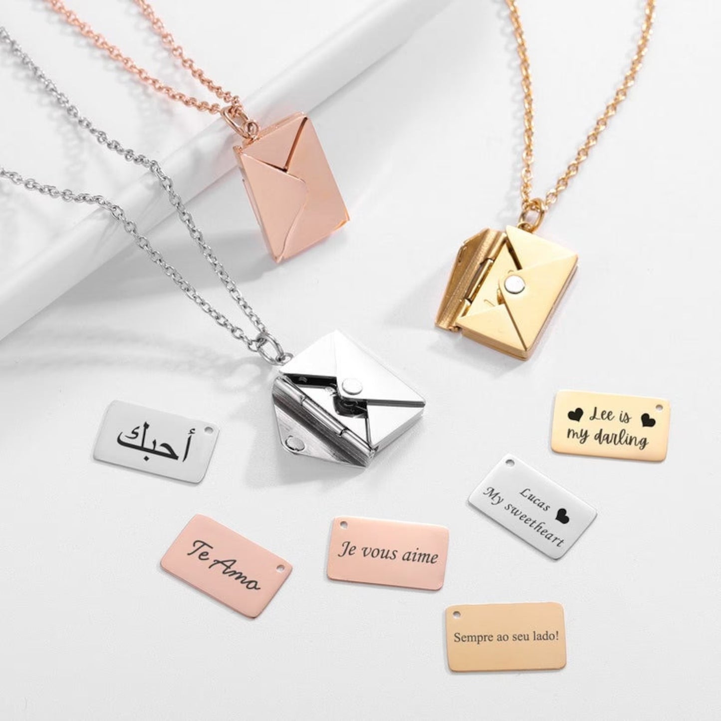 Handmade Message Envelope Necklace