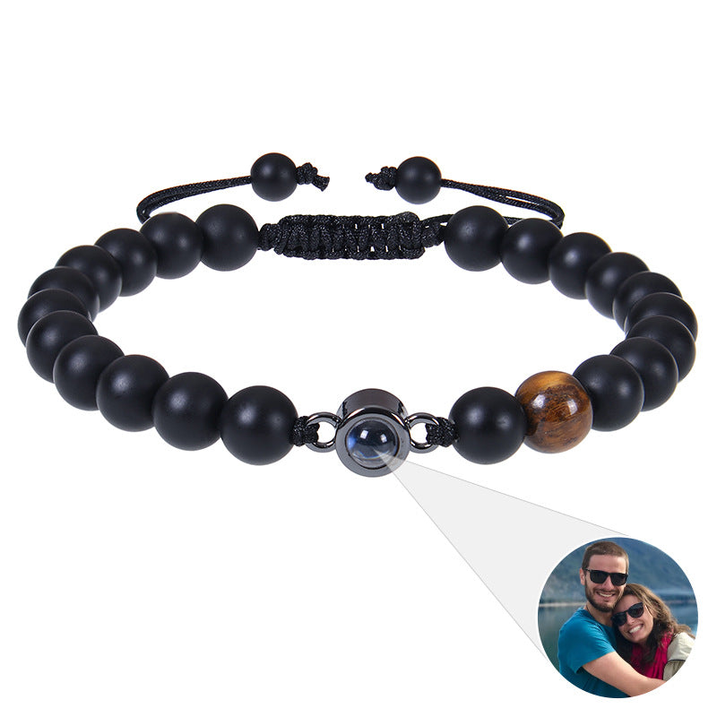 Personalisiertes kreisförmiges Fotoperlenarmband