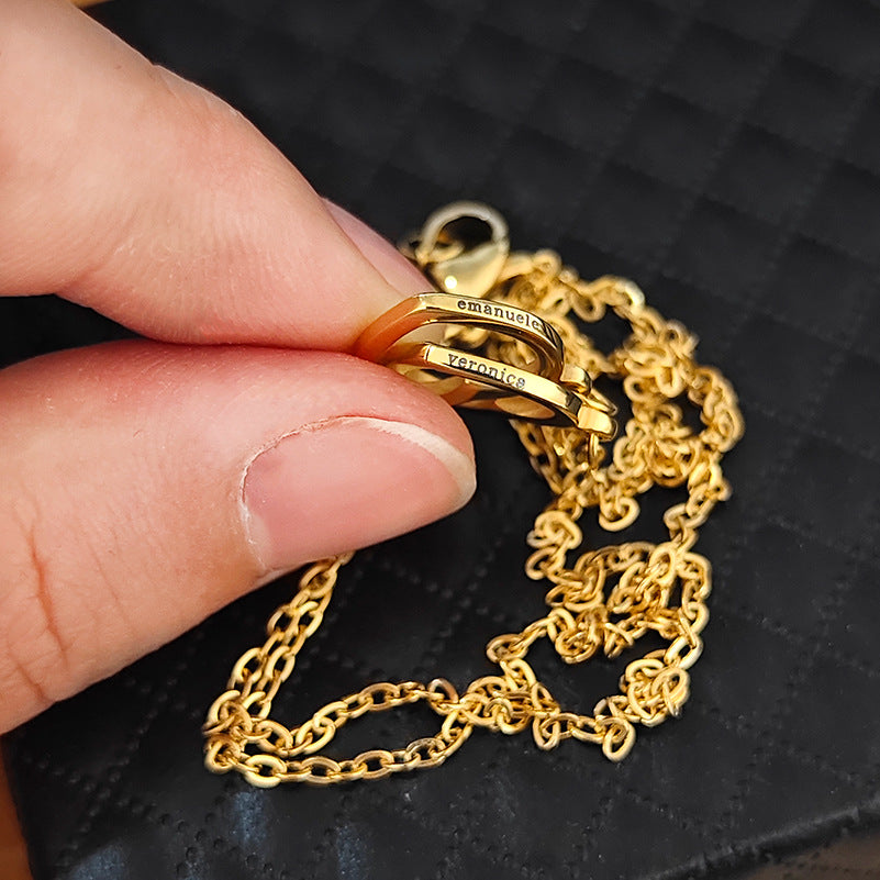 Double Interlocking Hearts Name Necklace