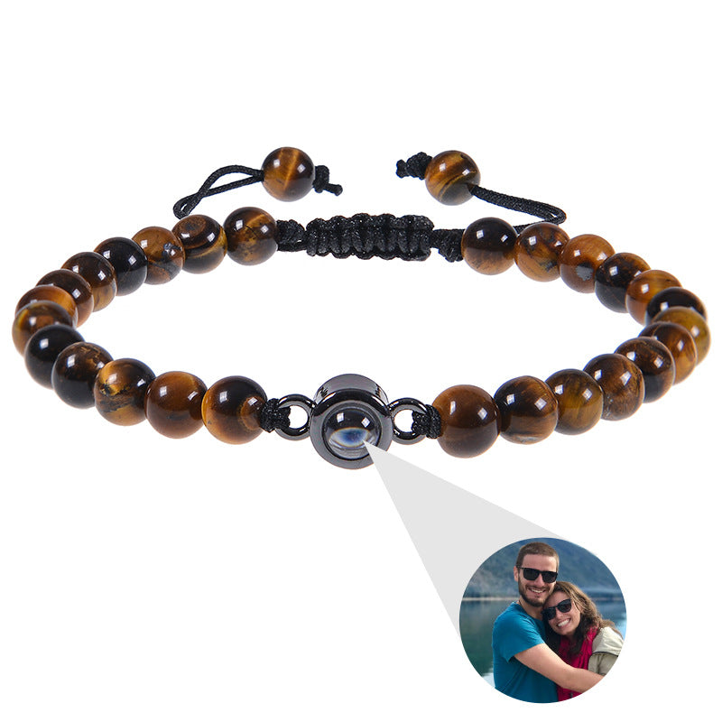 Personalisiertes kreisförmiges Fotoperlenarmband