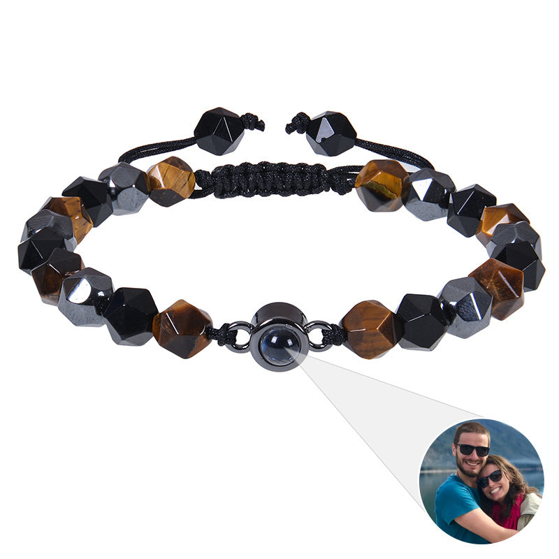Personalisiertes kreisförmiges Fotoperlenarmband
