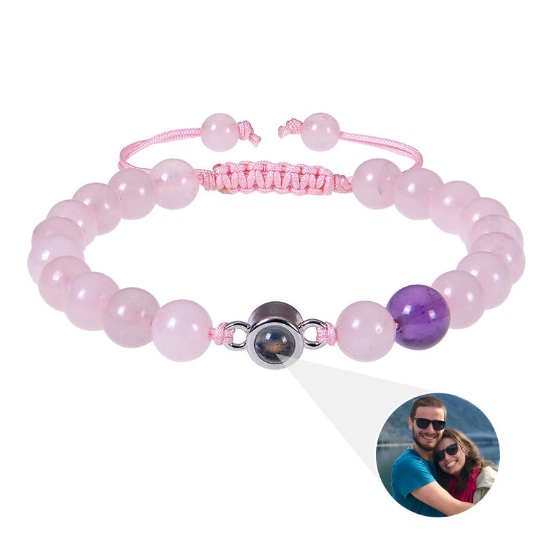 Personalisiertes kreisförmiges Fotoperlenarmband